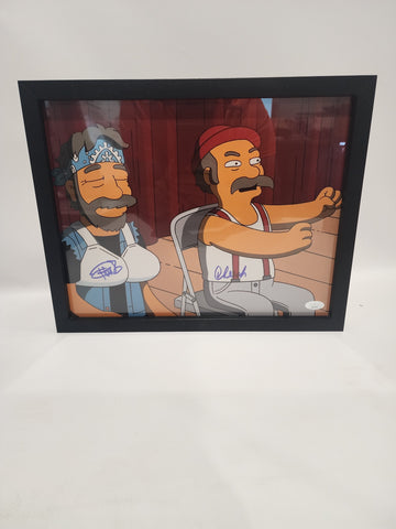 Framed Cheech & Chong [Simpsons] Autographed